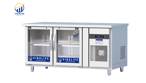 Tủ Bàn Lạnh 1.2m Cánh Kính Quạt Gió