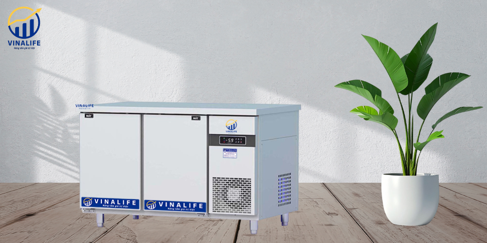 Tủ Bàn Lạnh Quạt Gió Cánh Inox 1.2m