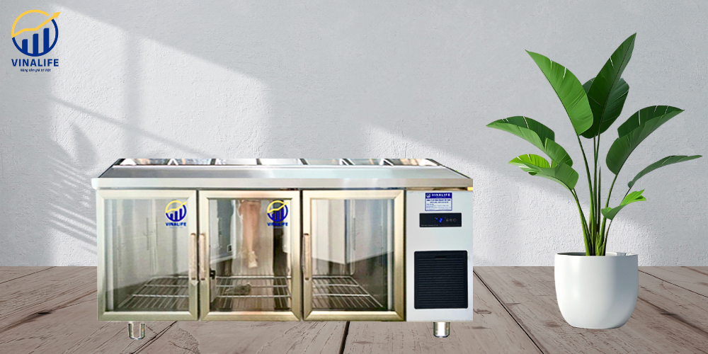 Tủ Bàn Salad Cánh Kính 1.8m