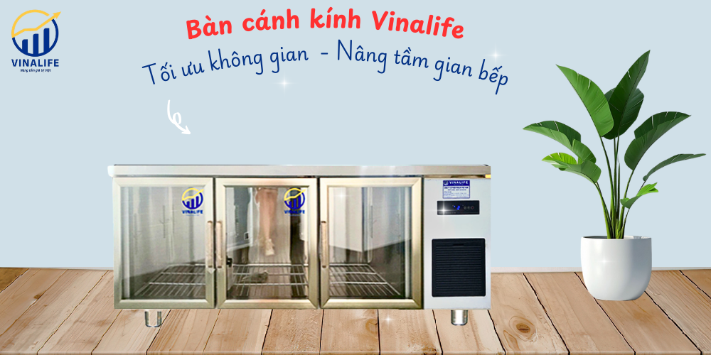 Tủ Bàn Lạnh 1.8m Cánh Kính