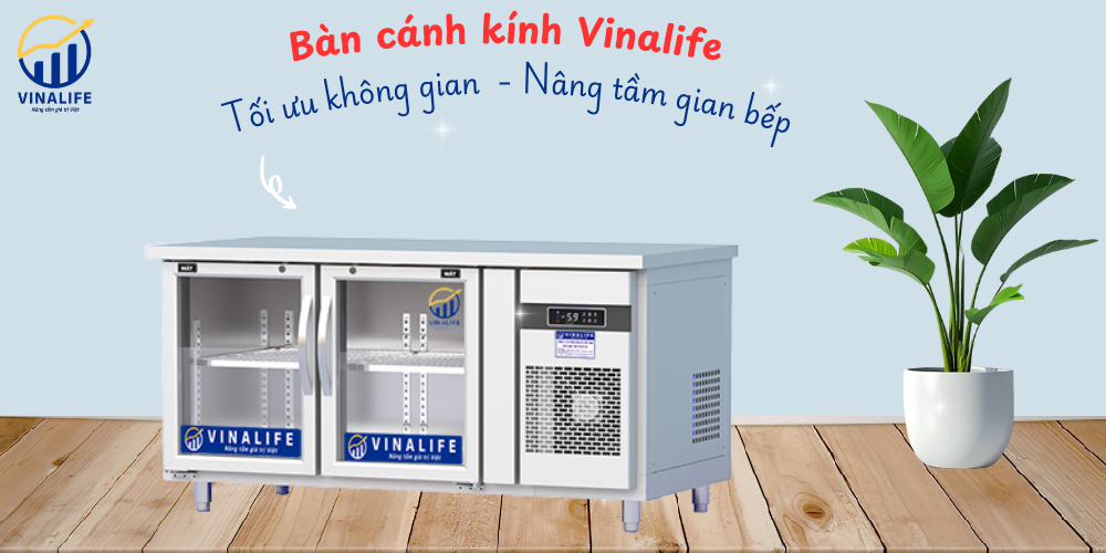 Tủ Bàn Lạnh 1.2m Cánh Kính Quạt Gió