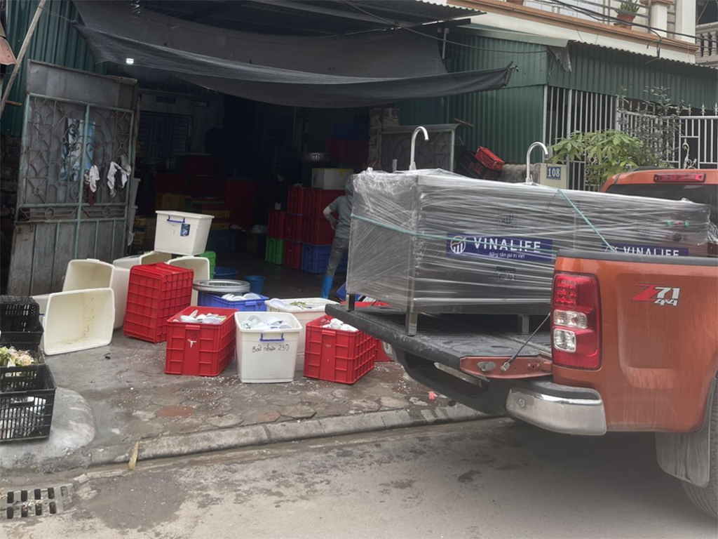 Bàn giao Máy rửa bát siêu âm cho nhà hàng tại Gia Lâm - Hà Nội
